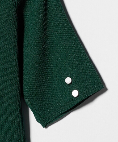 A DAY IN THE LIFE UNITED ARROWS(アデイインザライフユナイテッドアローズ)の「リブ ショートスリーブニット ‐ウォッシャブル‐<A DAY IN THE LIFE>(ニット/セーター・レディース・オフホワイト/ケリーグリーン/ネイビー・FREE)」の11枚目の写真