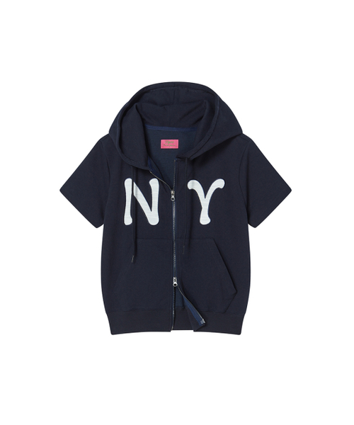 NYXX（エヌワイエックスエックス）の「NY APLIQUE SS HOOD ZIP UP NAVY（パーカー・レディース・その他・FREE）」の2枚目の写真