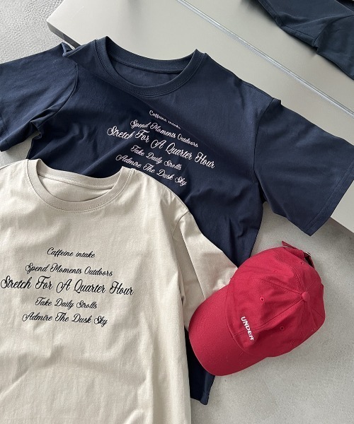 semplice(センプリチェ)の「ロゴプリント半袖 T シャツ(Tシャツ/カットソー・レディース・キャメル/ネイビー・F)」の13枚目の写真