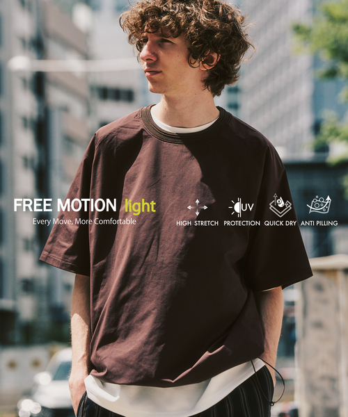 417 EDIFICE(フォーワンセブンエディフィス)の「【FREE MOTION LIGHT】ラグランTシャツ(Tシャツ/カットソー・メンズ・カーキ/ブラック/ブラウン・X-LARGE/LARGE/MEDIUM)」の14枚目の写真