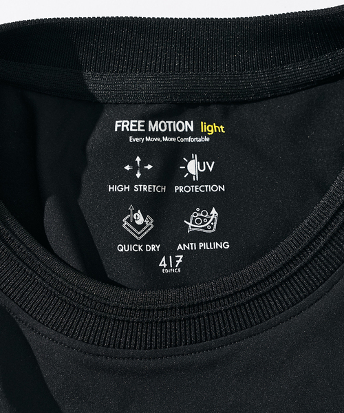 417 EDIFICE(フォーワンセブンエディフィス)の「【FREE MOTION LIGHT】ラグランTシャツ(Tシャツ/カットソー・メンズ・カーキ/ブラック/ブラウン・X-LARGE/LARGE/MEDIUM)」の7枚目の写真