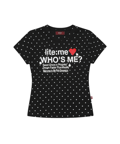 S'EST(エスイーエスティー)の「lite me Slim Fit T-shirt Black(Tシャツ/カットソー・レディース・ブラック・SMALL)」の1枚目の写真