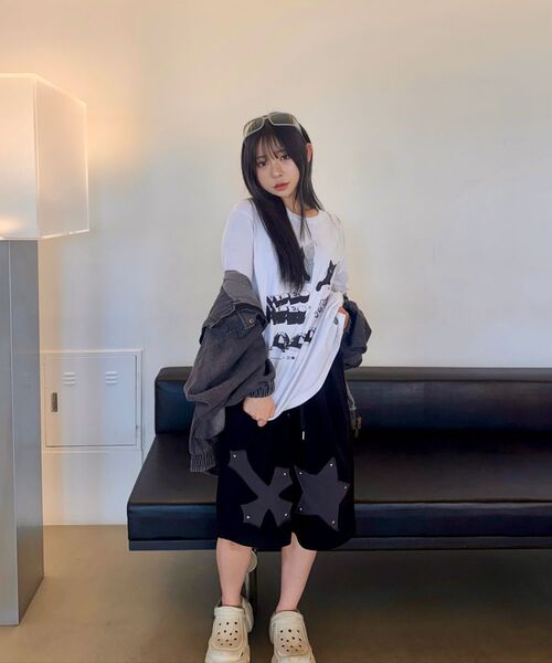 OURSAYSOUR(アワーセイアワー)の「クロススターバミューダパンツメランジ(その他パンツ・レディース・グレー・M/L)」の6枚目の写真