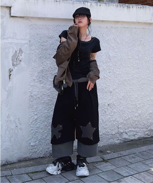 OURSAYSOUR(アワーセイアワー)の「クロススターバミューダパンツメランジ(その他パンツ・レディース・グレー・M/L)」の7枚目の写真