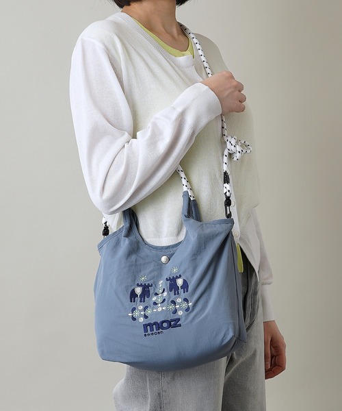 moz（モズ）の「【moz(モズ)】軽量 軽撥水 2WAY ショルダーバッグ ハンドバッグ ZUPS-02（ショルダーバッグ・レディース・ライトグリーン/グレイッシュブルー/ライトグレー/ホワイト/マスタード/ブラック・ONE SIZE）」の5枚目の写真