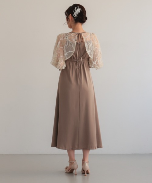 Cupid Heart(キューピッドハート)の「【Cupid Heart】結婚式用!刺ししゅうレースボレロsetドレス(ドレス・レディース・ブラック/モカ/グリーン・MEDIUM)」の4枚目の写真
