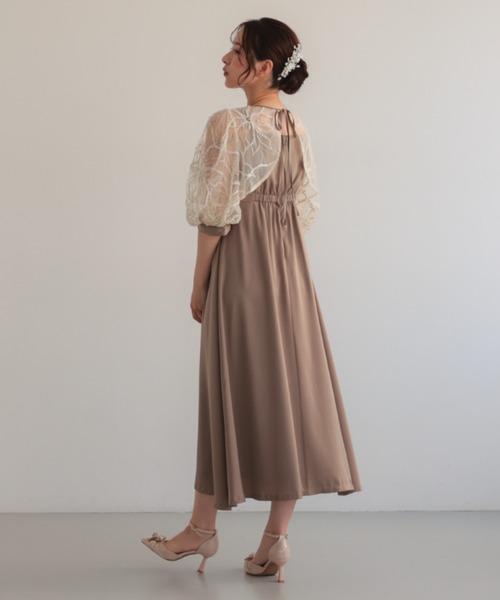Cupid Heart(キューピッドハート)の「【Cupid Heart】結婚式用!刺ししゅうレースボレロsetドレス(ドレス・レディース・ブラック/モカ/グリーン・MEDIUM)」の6枚目の写真