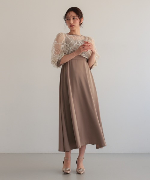 Cupid Heart(キューピッドハート)の「【Cupid Heart】結婚式用!刺ししゅうレースボレロsetドレス(ドレス・レディース・ブラック/モカ/グリーン・MEDIUM)」の10枚目の写真