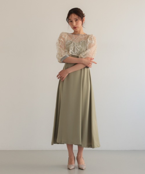Cupid Heart(キューピッドハート)の「【Cupid Heart】結婚式用!刺ししゅうレースボレロsetドレス(ドレス・レディース・ブラック/モカ/グリーン・MEDIUM)」の15枚目の写真