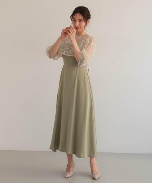 Cupid Heart(キューピッドハート)の「【Cupid Heart】結婚式用!刺ししゅうレースボレロsetドレス(ドレス・レディース・ブラック/モカ/グリーン・MEDIUM)」の13枚目の写真