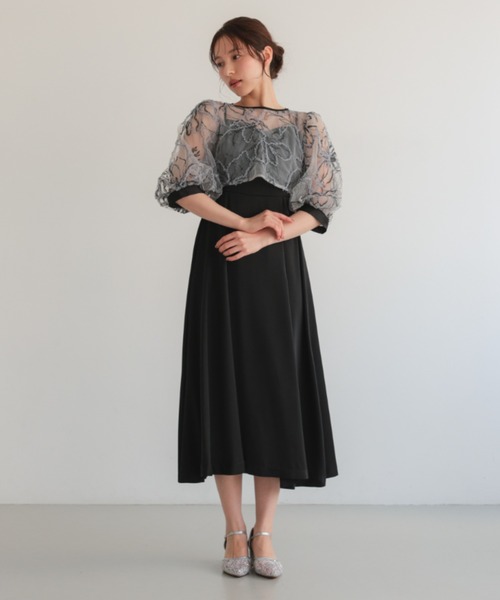 Cupid Heart(キューピッドハート)の「【Cupid Heart】結婚式用!刺ししゅうレースボレロsetドレス(ドレス・レディース・ブラック/モカ/グリーン・MEDIUM)」の16枚目の写真