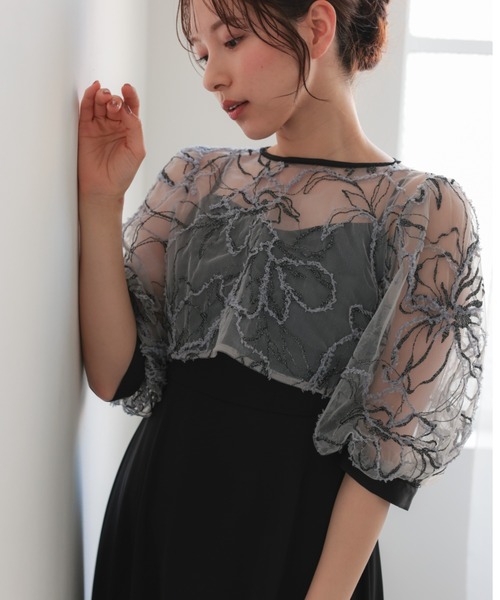 Cupid Heart(キューピッドハート)の「【Cupid Heart】結婚式用!刺ししゅうレースボレロsetドレス(ドレス・レディース・ブラック/モカ/グリーン・MEDIUM)」の5枚目の写真