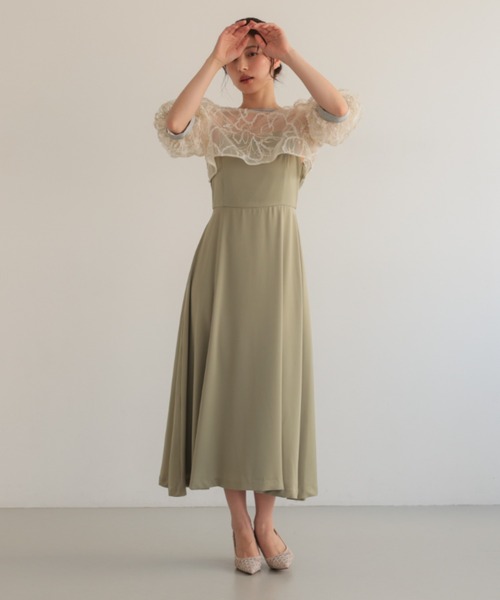 Cupid Heart(キューピッドハート)の「【Cupid Heart】結婚式用!刺ししゅうレースボレロsetドレス(ドレス・レディース・ブラック/モカ/グリーン・MEDIUM)」の22枚目の写真