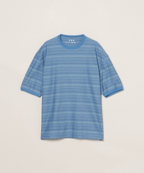 three dots(スリードッツ)の「スラブタック ボーダーTシャツ(Tシャツ/カットソー・メンズ・ブルー系その他/ホワイト系その他・SMALL/MEDIUM/LARGE)」の2枚目の写真
