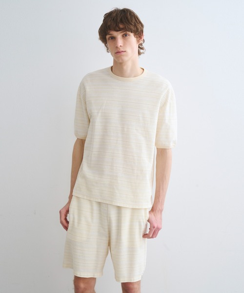 three dots(スリードッツ)の「スラブタック ボーダーTシャツ(Tシャツ/カットソー・メンズ・ブルー系その他/ホワイト系その他・SMALL/MEDIUM/LARGE)」の9枚目の写真