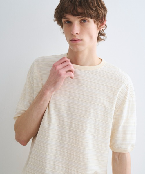 three dots(スリードッツ)の「スラブタック ボーダーTシャツ(Tシャツ/カットソー・メンズ・ブルー系その他/ホワイト系その他・SMALL/MEDIUM/LARGE)」の10枚目の写真