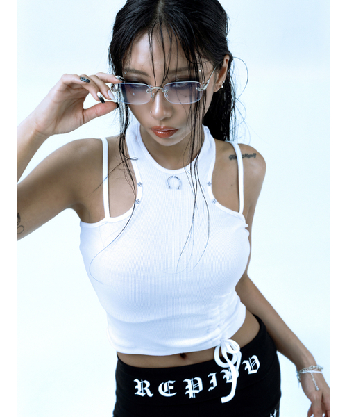 REPIVV(レピヴ)の「ピアスミ タンクトップ (ホワイト)(Tシャツ/カットソー・レディース・その他・FREE)」の1枚目の写真
