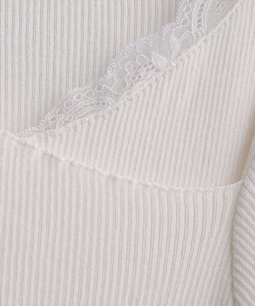 natural couture(ナチュラルクチュール)の「【sherbet line】アシメレースネック半袖ニット(ニット/セーター・レディース・サックスブルー/オフホワイト/ピンク/ブラック/ネイビー・FREE)」の20枚目の写真