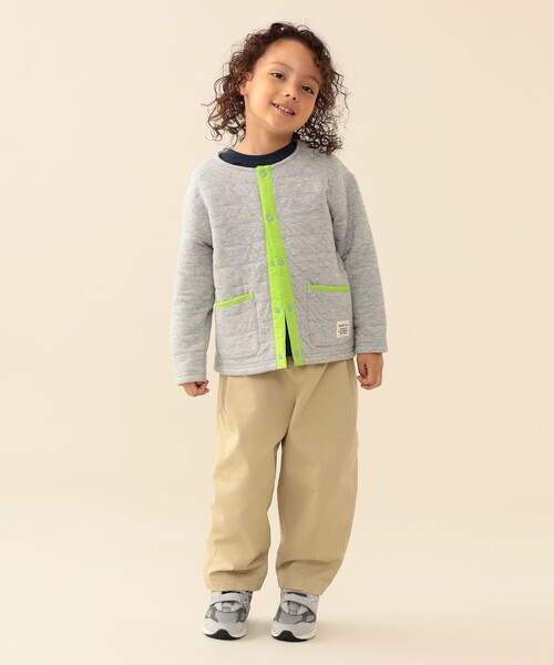 BEAMS mini(ビームスミニ)の「カットキルト ジャケット 2026FW(90~150cm)子供服 通園 通学 防寒(スウェット・キッズ・ライトグレー/レッド・100/90/150/130/120/110/140)」の3枚目の写真