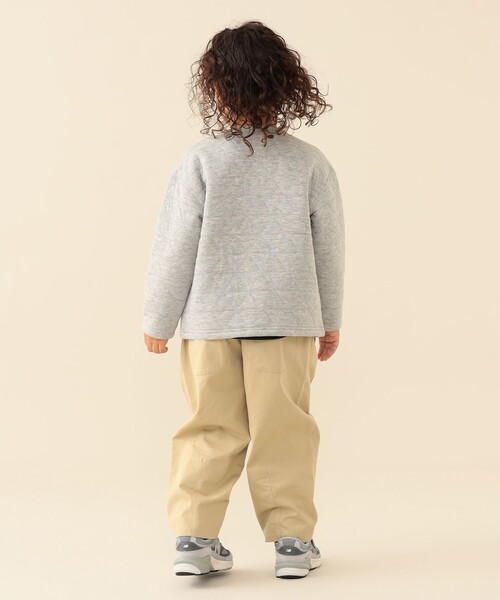 BEAMS mini(ビームスミニ)の「カットキルト ジャケット 2026FW(90~150cm)子供服 通園 通学 防寒(スウェット・キッズ・ライトグレー/レッド・100/90/150/130/120/110/140)」の4枚目の写真