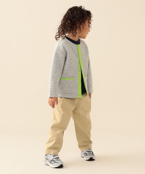 BEAMS mini(ビームスミニ)の「カットキルト ジャケット 2026FW(90~150cm)子供服 通園 通学 防寒(スウェット・キッズ・ライトグレー/レッド・100/90/150/130/120/110/140)」の5枚目の写真