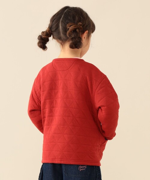 BEAMS mini(ビームスミニ)の「カットキルト ジャケット 2026FW(90~150cm)子供服 通園 通学 防寒(スウェット・キッズ・ライトグレー/レッド・100/90/150/130/120/110/140)」の6枚目の写真