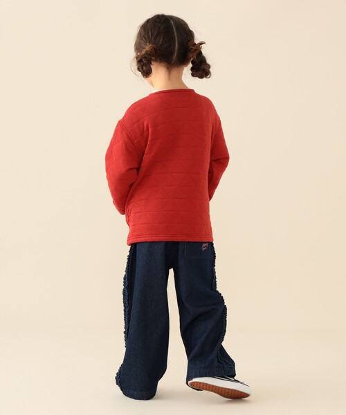 BEAMS mini(ビームスミニ)の「カットキルト ジャケット 2026FW(90~150cm)子供服 通園 通学 防寒(スウェット・キッズ・ライトグレー/レッド・100/90/150/130/120/110/140)」の8枚目の写真