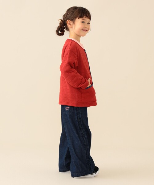 BEAMS mini(ビームスミニ)の「カットキルト ジャケット 2026FW(90~150cm)子供服 通園 通学 防寒(スウェット・キッズ・ライトグレー/レッド・100/90/150/130/120/110/140)」の9枚目の写真