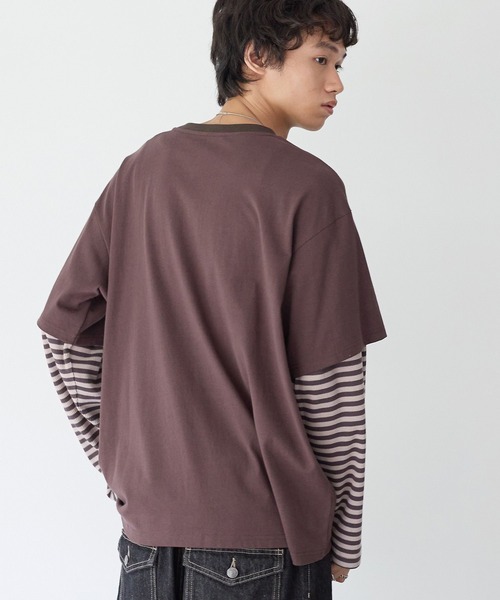 PBLIM（ページボーイリム）の「《UNISEX》レイヤードグラフィックロンT（Tシャツ/カットソー・レディース・ブラウン/カーキ・FREE）」の16枚目の写真
