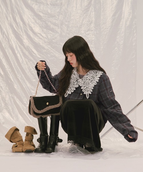 loin nuit(ロワンニュイ)の「2way lace collar jacket / 2wayレースカラージャケット(テーラードジャケット・レディース・キャメル/グレー/ブラウン・FREE)」の15枚目の写真