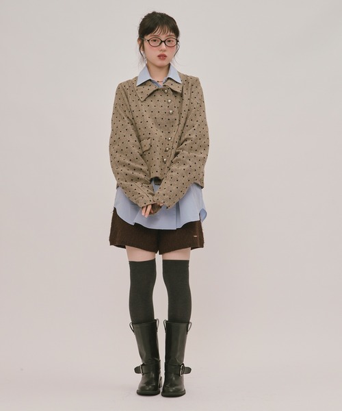 loin nuit(ロワンニュイ)の「2way lace collar jacket / 2wayレースカラージャケット(テーラードジャケット・レディース・キャメル/グレー/ブラウン・FREE)」の4枚目の写真