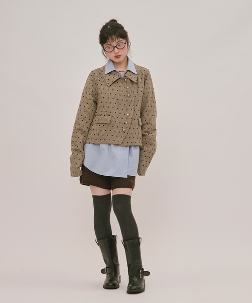 loin nuit(ロワンニュイ)の「2way lace collar jacket / 2wayレースカラージャケット(テーラードジャケット・レディース・キャメル/グレー/ブラウン・FREE)」の5枚目の写真