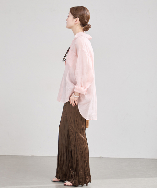 IENA(イエナ)の「5-knot/ファイブノット CRICKLE FIN FLARE TROUSERS パンツ 5KIE-CRCL-0004(その他パンツ・レディース・ブラック/アイボリー/ブラウン・SMALL/MEDIUM)」の20枚目の写真