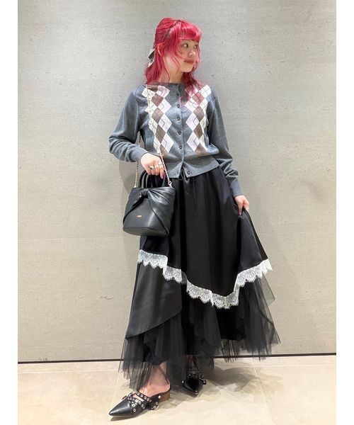 FURFUR(ファーファー)の「【UVカット】クラシックアーガイルカーディガン(カーディガン/ボレロ・レディース・キャメル/グレー・F)」の10枚目の写真