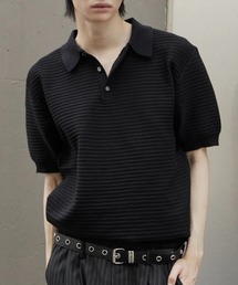 Chikashitsu + | 【Chikashitsu +】Dry-Touch Rib Knit Polo (2color) / 【チカシツプラス】ドライタッチリブニット半袖ポロシャツ(ポロシャツ)