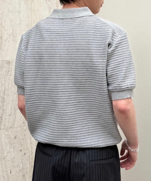 Chikashitsu +(チカシツプラス)の「【Chikashitsu +】Dry-Touch Rib Knit Polo (2color) / 【チカシツプラス】ドライタッチリブニット半袖ポロシャツ(ポロシャツ・メンズ・ブラック・ONE SIZE)」の17枚目の写真