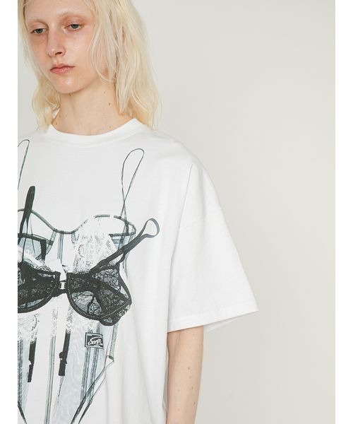 SORIN（ソリン　）の「【ご好評につき追加生産決定】Bra Printed Big T-shirt/ブラプリント ビッグTシャツ（Tシャツ/カットソー・レディース・ホワイト/グレー・38）」の9枚目の写真
