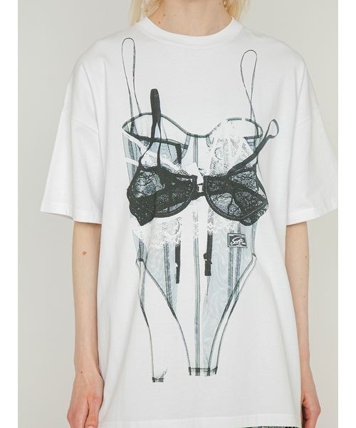 SORIN（ソリン　）の「【ご好評につき追加生産決定】Bra Printed Big T-shirt/ブラプリント ビッグTシャツ（Tシャツ/カットソー・レディース・ホワイト/グレー・38）」の10枚目の写真
