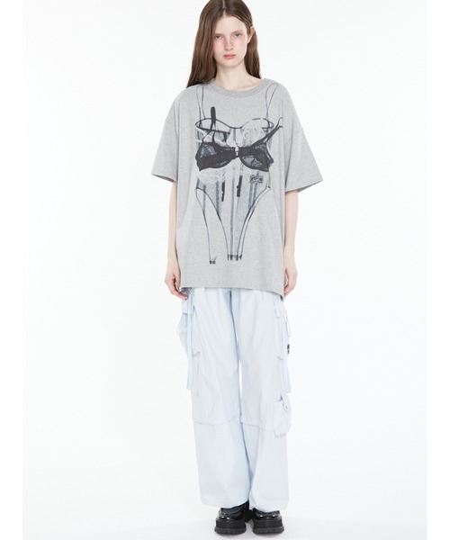 SORIN（ソリン　）の「【ご好評につき追加生産決定】Bra Printed Big T-shirt/ブラプリント ビッグTシャツ（Tシャツ/カットソー・レディース・ホワイト/グレー・38）」の18枚目の写真