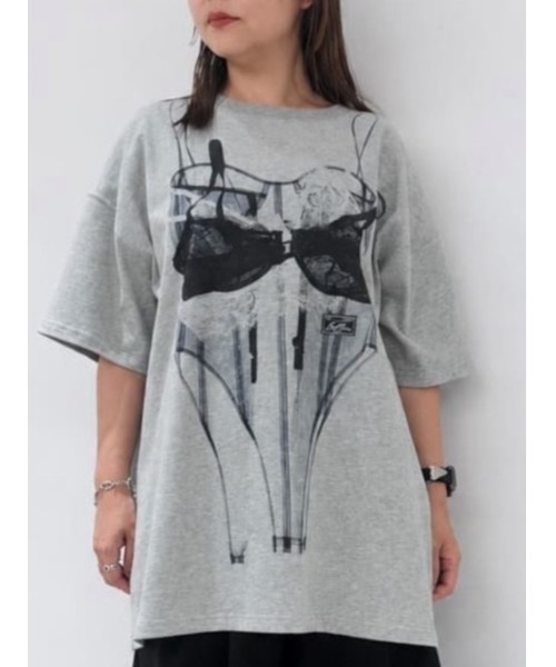 SORIN（ソリン　）の「【ご好評につき追加生産決定】Bra Printed Big T-shirt/ブラプリント ビッグTシャツ（Tシャツ/カットソー・レディース・ホワイト/グレー・38）」の19枚目の写真
