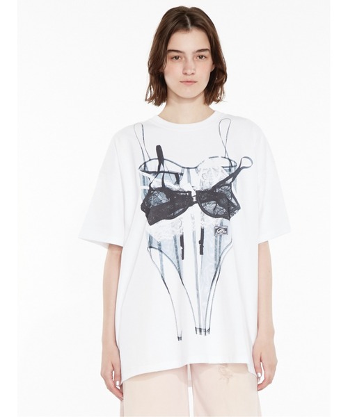 SORIN（ソリン　）の「【ご好評につき追加生産決定】Bra Printed Big T-shirt/ブラプリント ビッグTシャツ（Tシャツ/カットソー・レディース・ホワイト/グレー・38）」の6枚目の写真