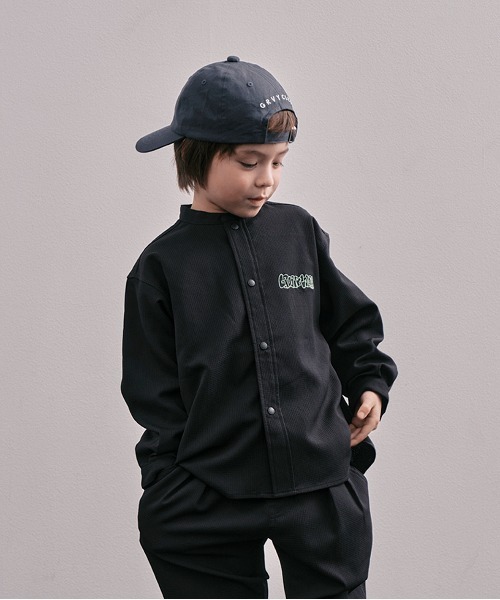 GROOVY COLORS(グルービーカラーズ)の「Deratol Air Bandcollar Shirt(シャツ/ブラウス・キッズ・ブラック・115cm/125cm)」の1枚目の写真