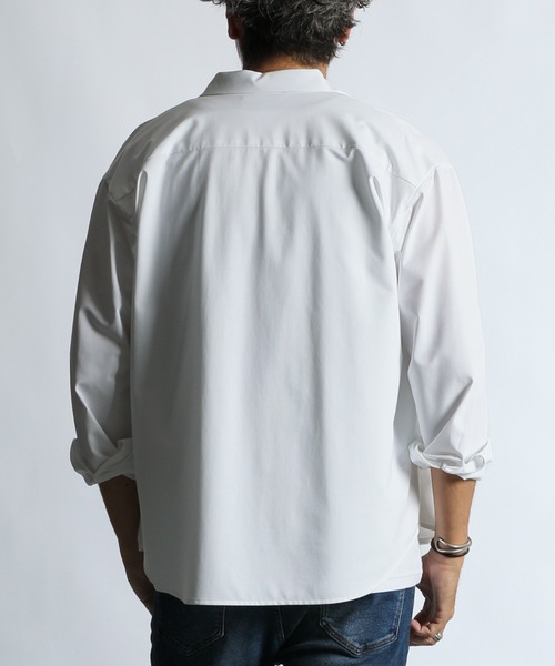 The DUFFER of ST.GEORGE(ザダファーオブセントジョージ)の「HIGH GAUGE CUT-SEWN SHIRT:ハイゲージ カットソーシャツ/ 速乾 / クールビズ / ビジカジ(シャツ/ブラウス・メンズ・サックスブルー/ネイビー/ホワイト・SMALL/X-LARGE/LARGE/MEDIUM)」の11枚目の写真