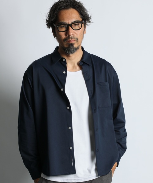 The DUFFER of ST.GEORGE(ザダファーオブセントジョージ)の「HIGH GAUGE CUT-SEWN SHIRT:ハイゲージ カットソーシャツ/ 速乾 / クールビズ / ビジカジ(シャツ/ブラウス・メンズ・サックスブルー/ネイビー/ホワイト・SMALL/X-LARGE/LARGE/MEDIUM)」の6枚目の写真