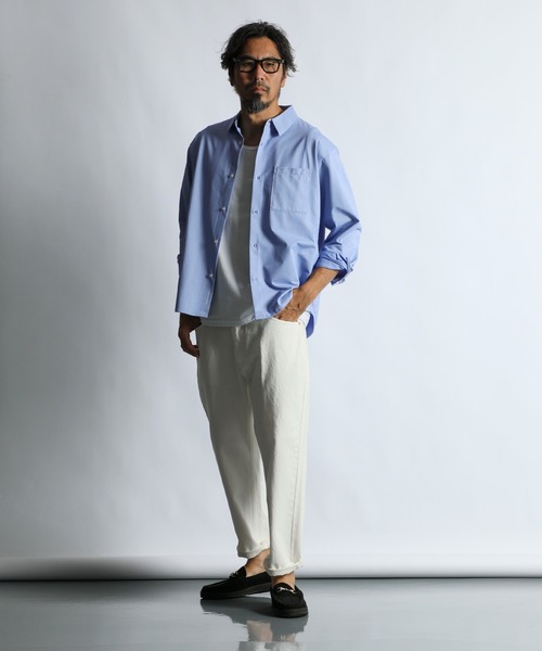The DUFFER of ST.GEORGE(ザダファーオブセントジョージ)の「HIGH GAUGE CUT-SEWN SHIRT:ハイゲージ カットソーシャツ/ 速乾 / クールビズ / ビジカジ(シャツ/ブラウス・メンズ・サックスブルー/ネイビー/ホワイト・SMALL/X-LARGE/LARGE/MEDIUM)」の9枚目の写真