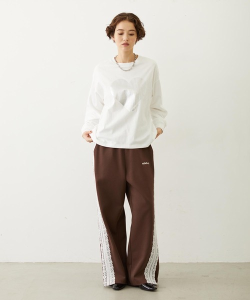 MILKFED.（ミルクフェド）の「LACE LINE PANTS（スウェットパンツ・レディース・ブラック/グレー/ブラウン・M/S）」の10枚目の写真