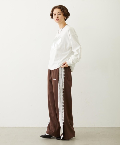 MILKFED.（ミルクフェド）の「LACE LINE PANTS（スウェットパンツ・レディース・ブラック/グレー/ブラウン・M/S）」の12枚目の写真