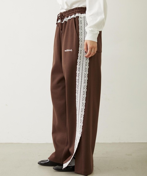 MILKFED.（ミルクフェド）の「LACE LINE PANTS（スウェットパンツ・レディース・ブラック/グレー/ブラウン・M/S）」の7枚目の写真
