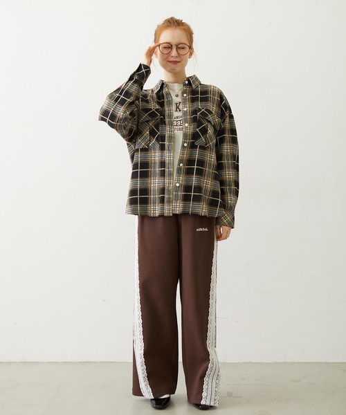 MILKFED.（ミルクフェド）の「LACE LINE PANTS（スウェットパンツ・レディース・ブラック/グレー/ブラウン・M/S）」の22枚目の写真