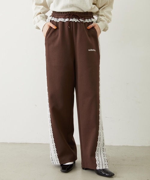 MILKFED.（ミルクフェド）の「LACE LINE PANTS（スウェットパンツ・レディース・ブラック/グレー/ブラウン・M/S）」の20枚目の写真